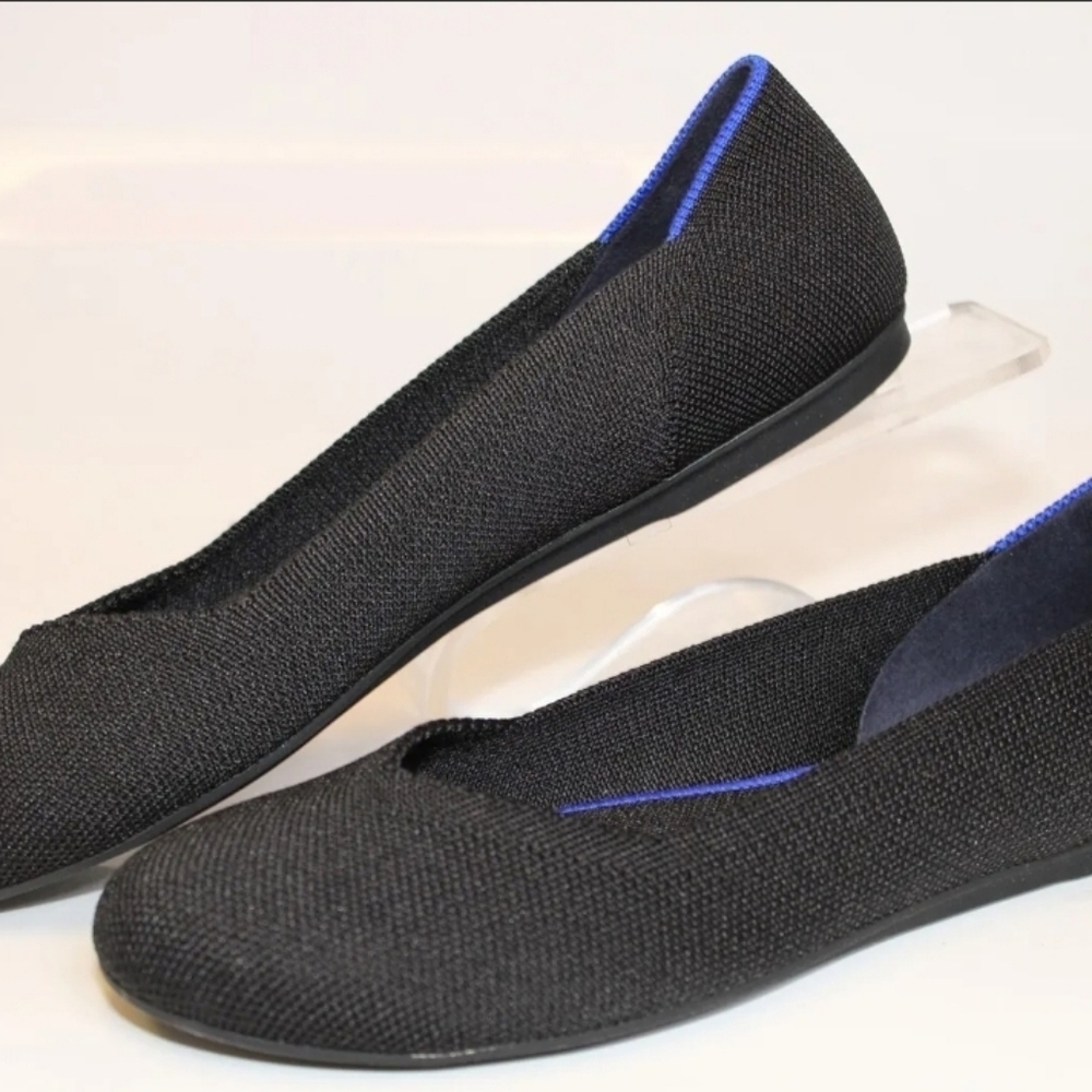 🖤▪️Rothy's ▪️Flat Black Solid Textile Womens Slip On Round Toe Ballet Flats